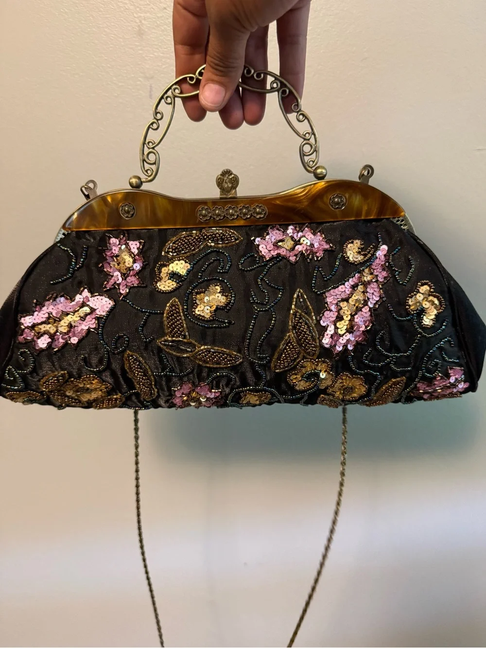Vintage Beaded-Sequence Evening Clutch Bag - Picture 3 of 8